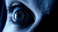 Eye Of A Man Opening: Fear, Terror,danger- Macro