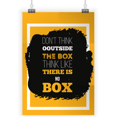 Wall Mural - Think outside the box. Vector Typography Banner Design Concept On Grunge Background
