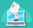 © Mykyta - Human resources, online job application, job interview vector concept. Hand holding CV paper. HR management
