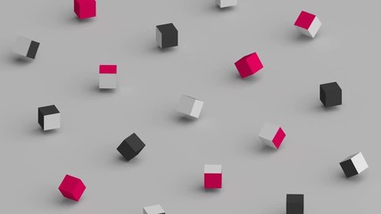 Poster - Abstract 3d rendering of geometric shapes. Computer generated loop animation. Modern background, seamless motion design for poster, cover, branding, banner, placard. 4k UHD