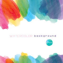 Poster - artistic backdrop, vector with brush strokes various colors, watercolor look background with colorful painted stains