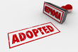 Adopted Accepted Adoption Stamp 3d Illustration