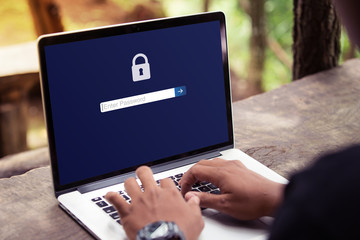 Password protected to login on the computer screen, Privacy Security Protection