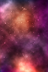 vector background of an infinite space with stars, galaxies, nebulae.