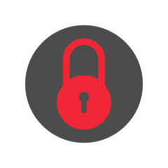 Wall Mural - Round closed padlock icon. Vector.