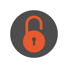 Poster - Round open padlock icon. Vector.