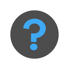 Sticker - FAQ button. Question mark symbol. Vector icon.