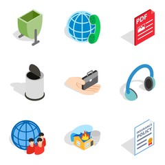 Poster - Create web icons set, isometric style