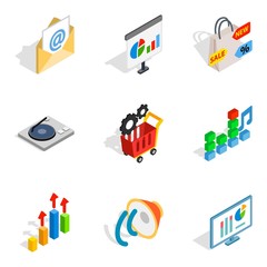 Poster - SEO web icons set, isometric style