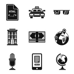 Poster - Internet website icons set, simple style