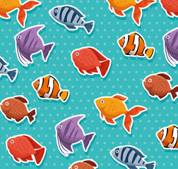 Poster - set fish aquarium icon