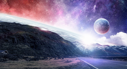 Wall Mural - space planets and nature