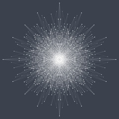 Poster - Fractal abstract element with connected lines and dots, illustration.