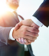 © ASDF - Businessman by handshake invites to cooperation.