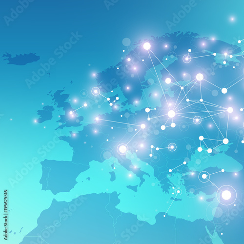  Fototapeta mapa Europy   niebieska-mapa-kontynentu-europejskiego