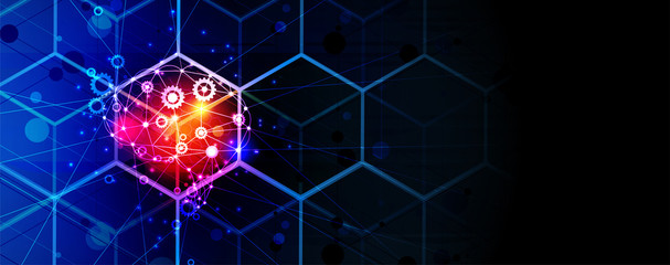 Artificial intelligence. Technology web background. Virtual concept