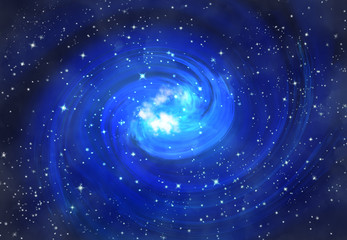 Wall Mural - star field in galaxy space with nebulae, abstract watercolor digital art painting for texture backgr