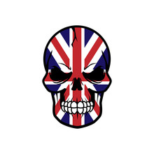 Skull With UK Flag Vector