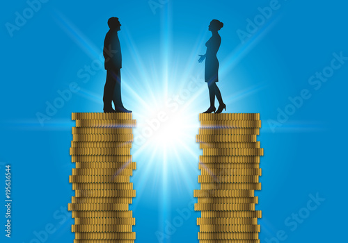 Egalite Salaire Femme Travail Justice Equite Homme Discrimination Inegalite Entreprise Stock Vector Adobe Stock