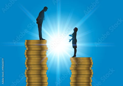 Inegalite Salaire Femme Travail Discrimination Homme Egalite Injustice Equite Entreprise Stock Vector Adobe Stock