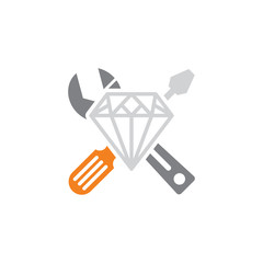 Canvas Print - Diamond Repair Logo Icon Design