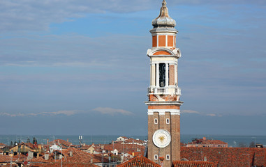 Wall Mural - bell tower of Church of the Holy Apostles of Christ located in the Cannaregio sestiere in Venice Italy