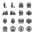 people,population icon set