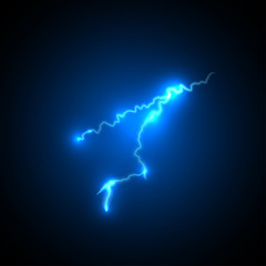 Wall Mural - blue lightning storm bolt