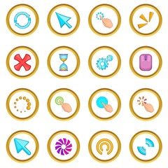 Poster - Click cursors icons circle