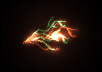 Wall Mural - bright branched lightning spark