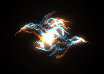 Wall Mural - bright branched lightnings