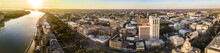 180 Degree Aerial Panorama Of Savannah, Georgia.