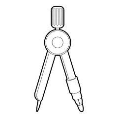 Poster - Compass icon, outline style