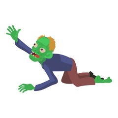 Sticker - Zombie creeps icon, cartoon style
