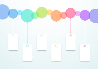 Poster - Abstract Vector Colorful Circles 6 Step Timeline Infographic