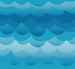 © Carla Nichiata - Waves seamless pattern vector. Ocean sea water blue cut out paper style.
