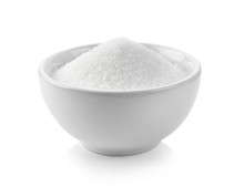 Sugar In White Bowl On White Background