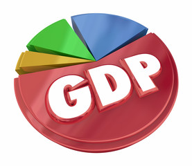 Canvas Print - GDP Gross Domestic Product Pie Chart Figures Data 3d Illustration