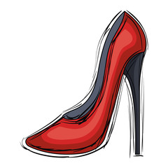 Sticker - femenine shoe heel elegant icon vector illustration design