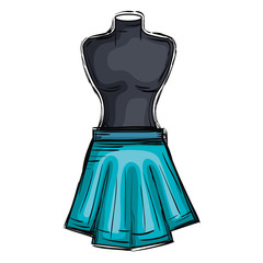 Sticker - mannequin with miniskirt fashion icon vector illustration design