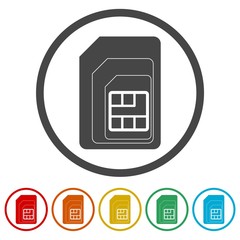 Poster - Sim card icon, 6 Colors Included