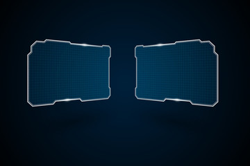 Poster - abstract tech sci fi hologram frame template design background