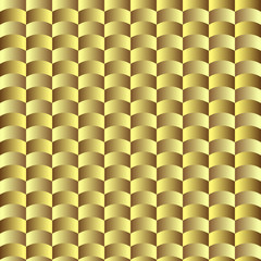 Wall Mural - golden geometric seamless wavy pattern