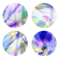 Poster - holographic,gradient round frames set