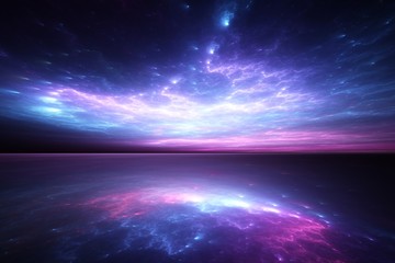 surreal sky reflected on an alien sea