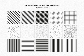 universal vector seamless patterns set of simple elements