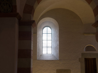 Wall Mural - The old and ancient window in dark room