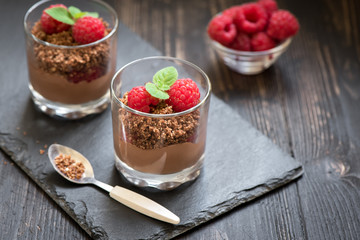 Sticker - Chocolate dessert with raspberries