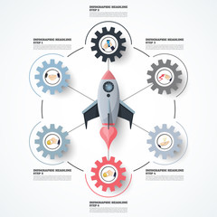 Wall Mural - Abstract infographics number options template. Vector illustration. Can be used for workflow layout, diagram, business step option, banner, web design.