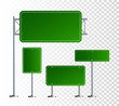 Set of road signs isolated on transparent background. Vector illustration